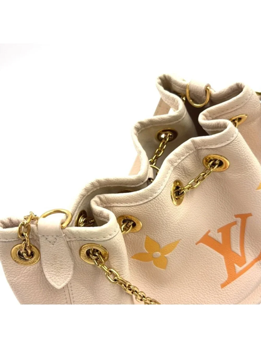 Louis Vuitton LV Summer Bundle Monogram Empreinte Leather Orange White Handbag